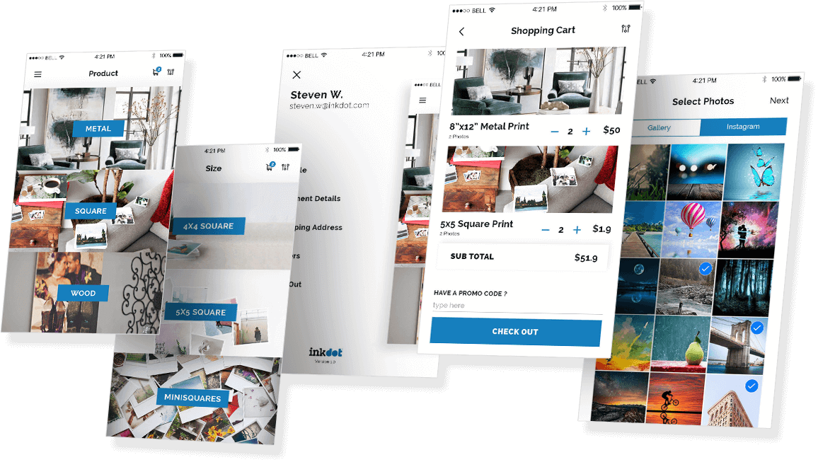 Photo Printing App Picture Printing Mobile App Development Ink Dot